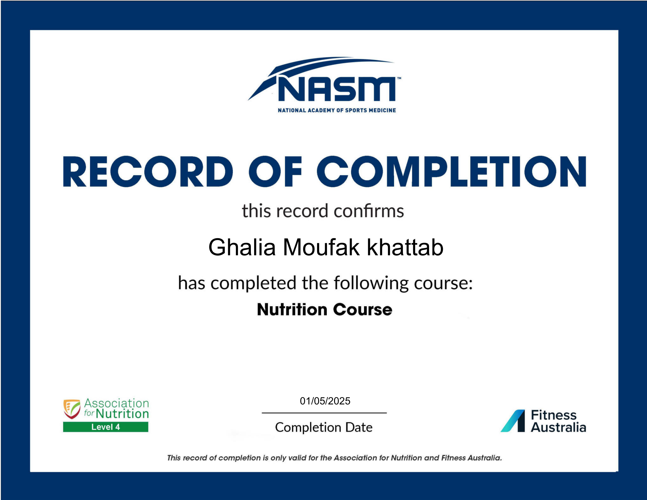 Pre & Postnatal Fitness Certificate